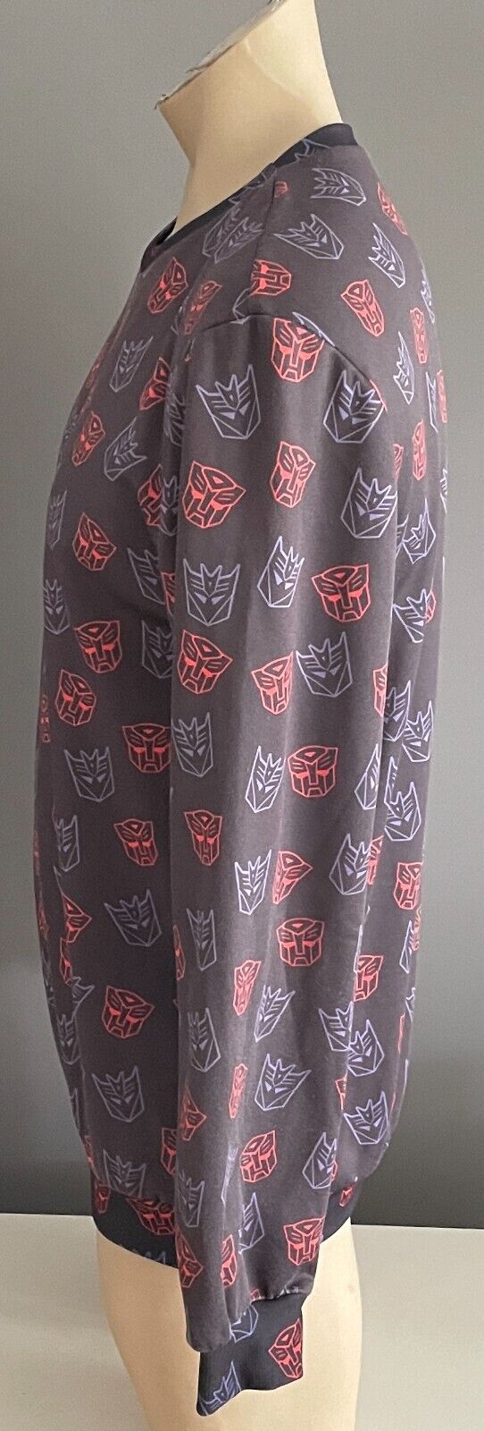 MR GUGU & MISS GO Transformers Mask Fleece Sweatshirt L Brown Mauve Coral NEW