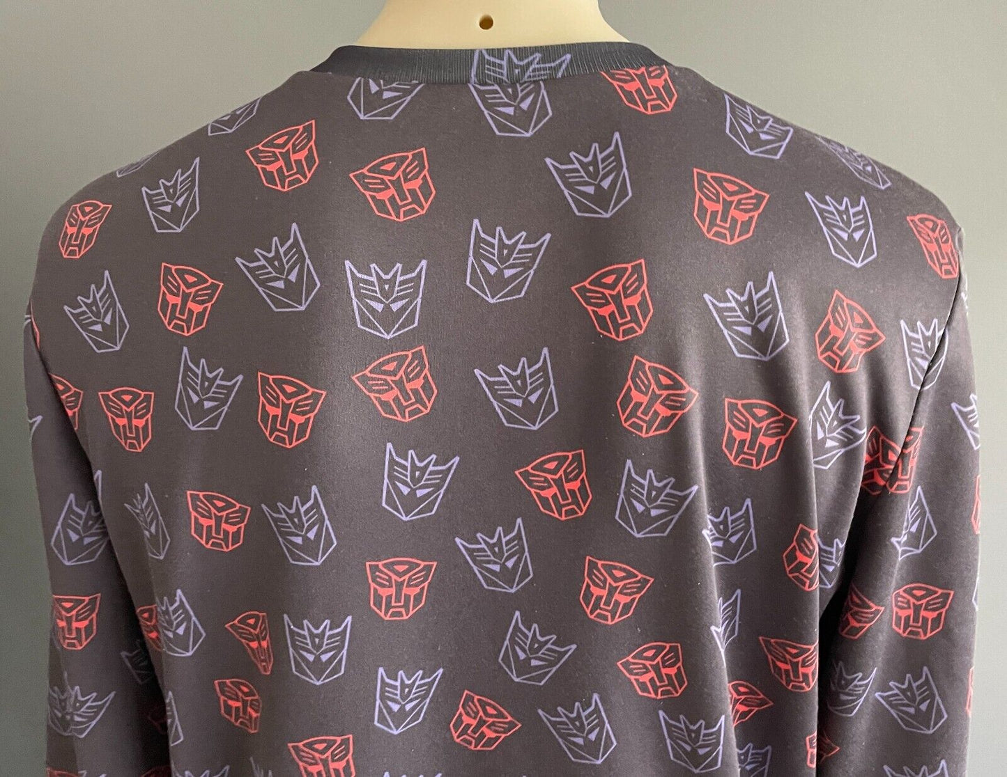 MR GUGU & MISS GO Transformers Mask Fleece Sweatshirt L Brown Mauve Coral NEW