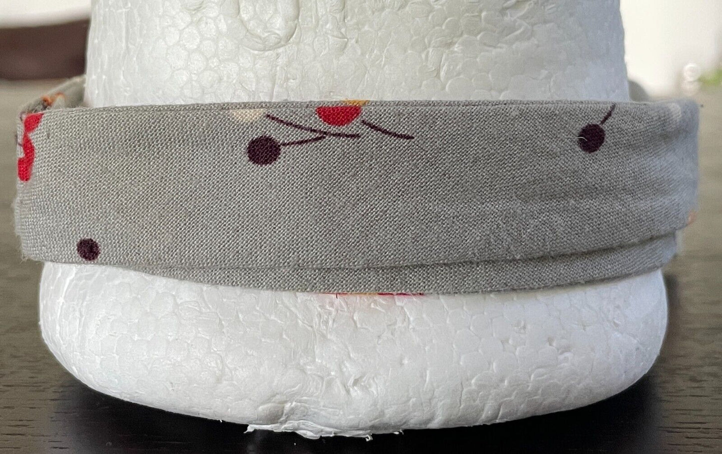DRESSED FOR SUNDAY Light Khaki/Grey Floral Print Pre-tied Adjustable Bow Tie