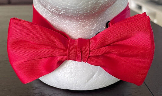 Red Bow Tie Pre-Tied Adjustable Polyester Fabric - Formal Events