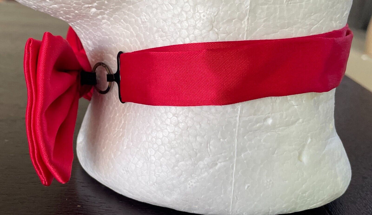 Red Bow Tie Pre-Tied Adjustable Polyester Fabric - Formal Events