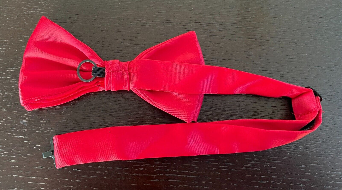 Red Bow Tie Pre-Tied Adjustable Polyester Fabric - Formal Events