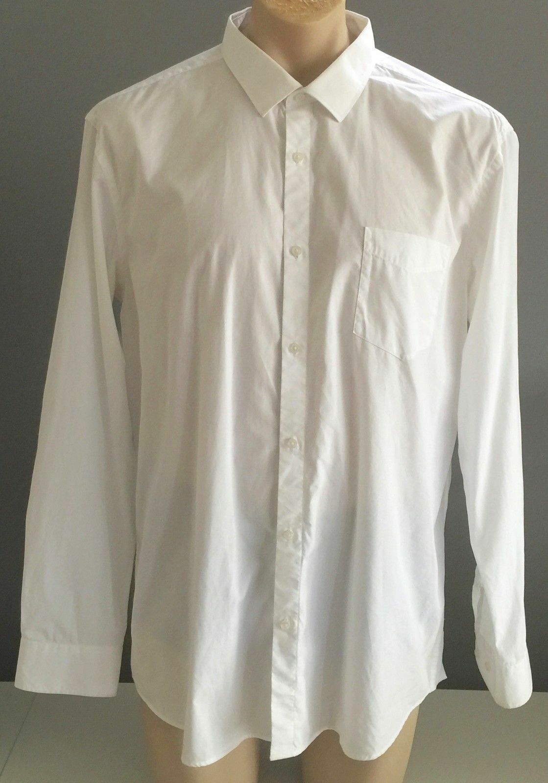 Mens LIMITED EDITIONS White Shirt Long Sleeve Dress Shirt Plus Size XXXL Formal