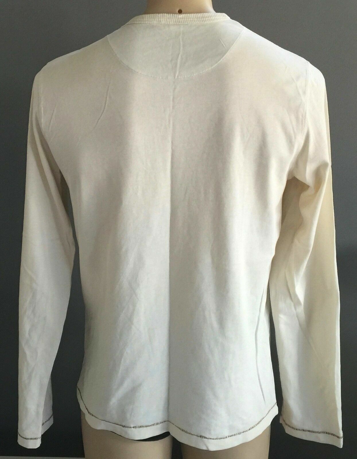 WE "Alaska" Top Motif Off White Long Sleeve T Shirt Mens Size L Souvenir Logo