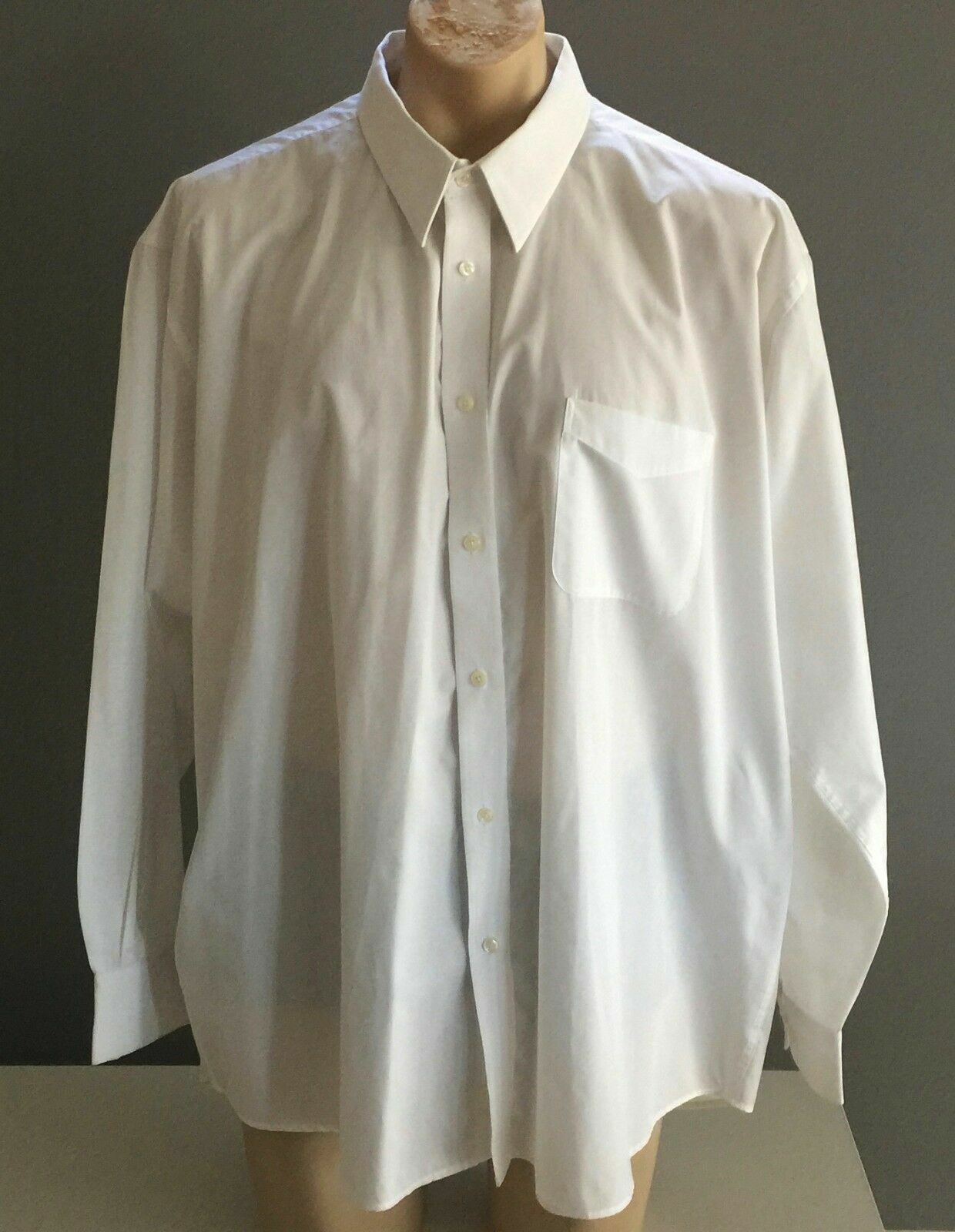 Mens CASSINI White Shirt Long Sleeve Classic Size 49 Neck 152 Chest