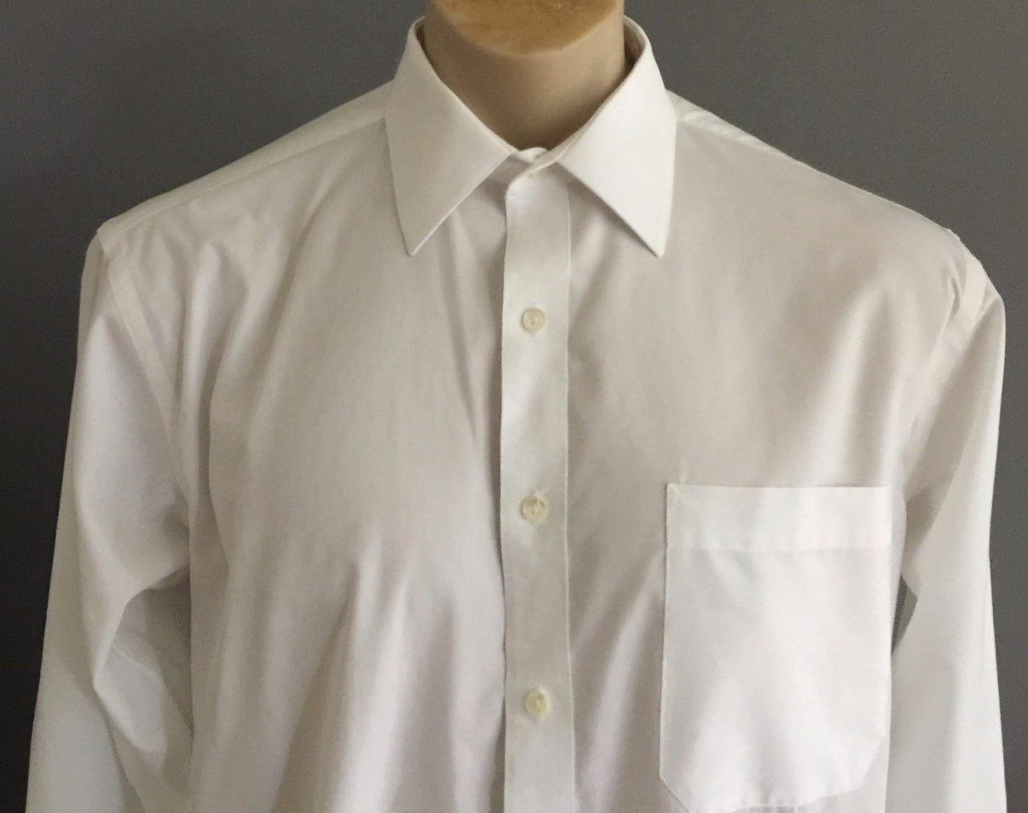 Mens SHIRTMASTER White Shirt Long Sleeve Classic Fit Mens Size 39 Smart Office