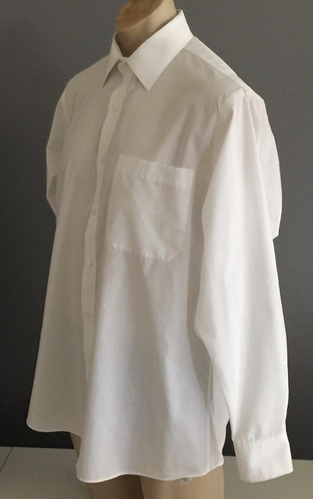 Mens SHIRTMASTER White Shirt Long Sleeve Classic Fit Mens Size 39 Smart Office