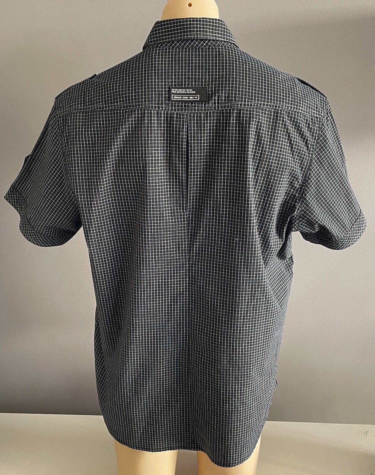 Mens VEGAS JEANS Short Sleeve Shirt Black & White Check Cotton Size XXXL NEW