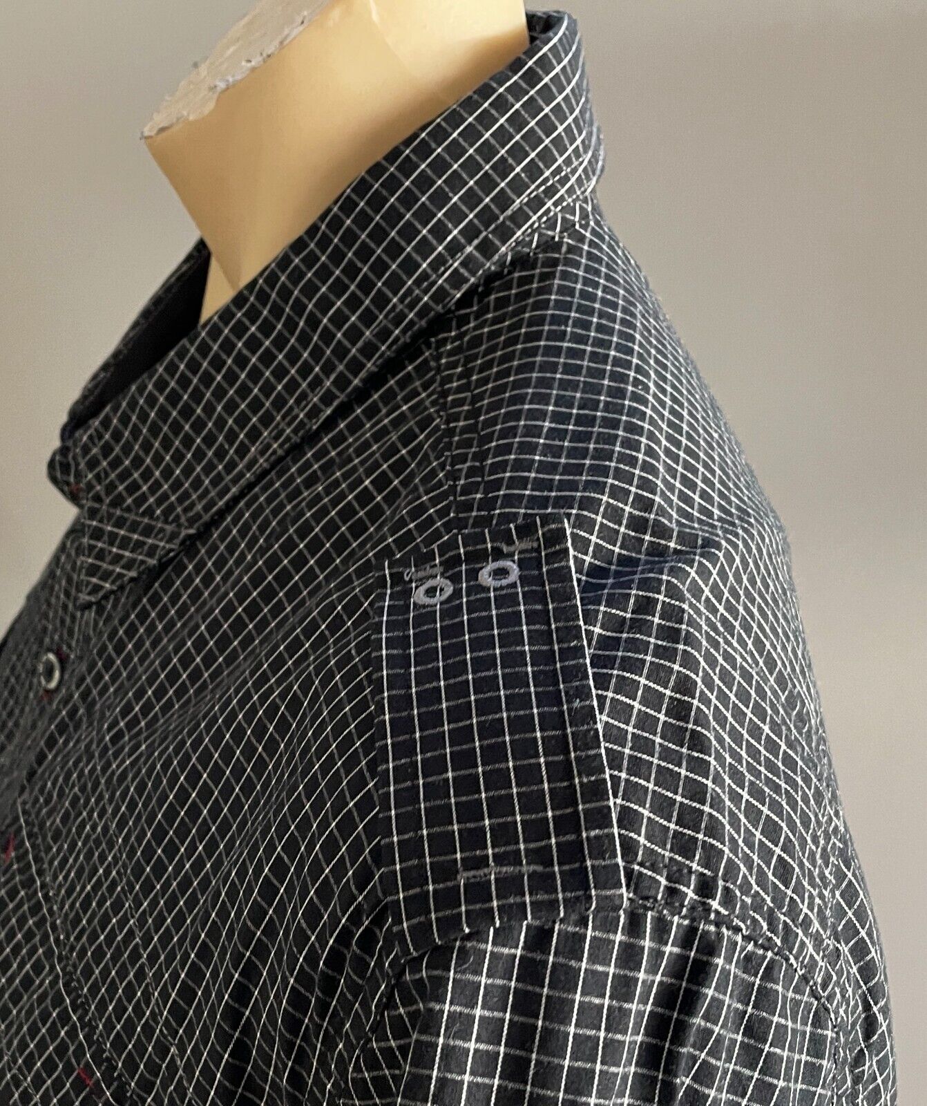 Mens VEGAS JEANS Short Sleeve Shirt Black & White Check Cotton Size XXXL NEW