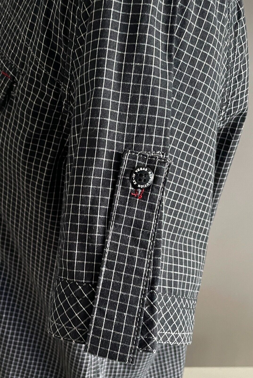 Mens VEGAS JEANS Short Sleeve Shirt Black & White Check Cotton Size XXXL NEW