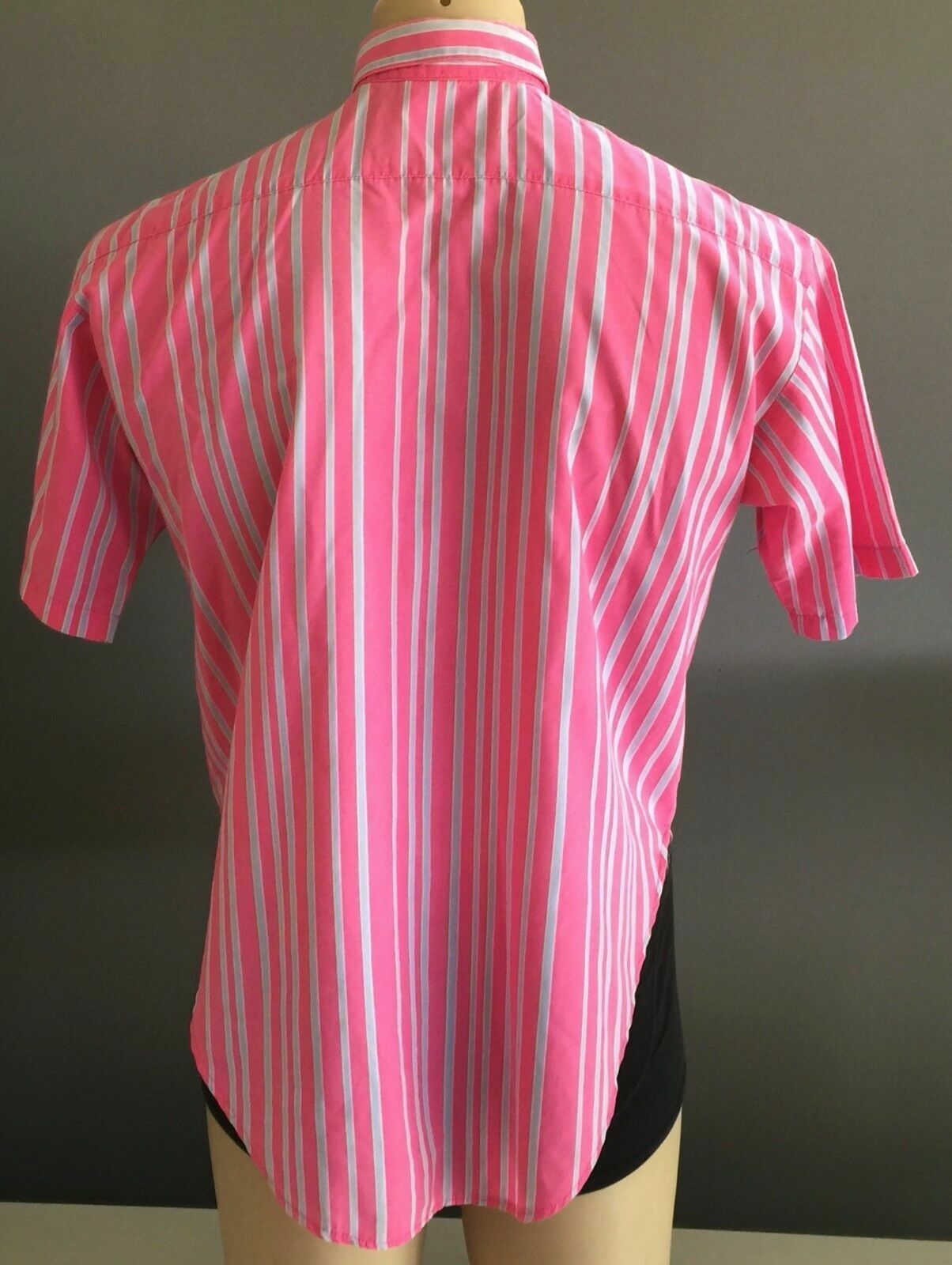 Mens ECRU Short Sleeve Shirt Pink & Blue Stripe Size M 102cm Chest