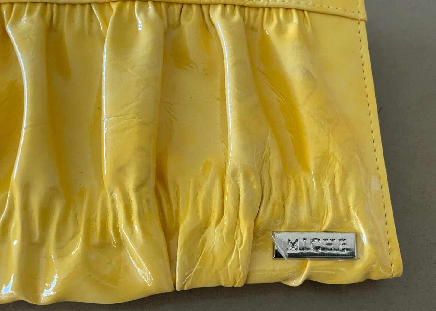 MICHE Patent Yellow  Magnetic Shell Handbag Cover - SHELL ONLY Clutch Bag NEW
