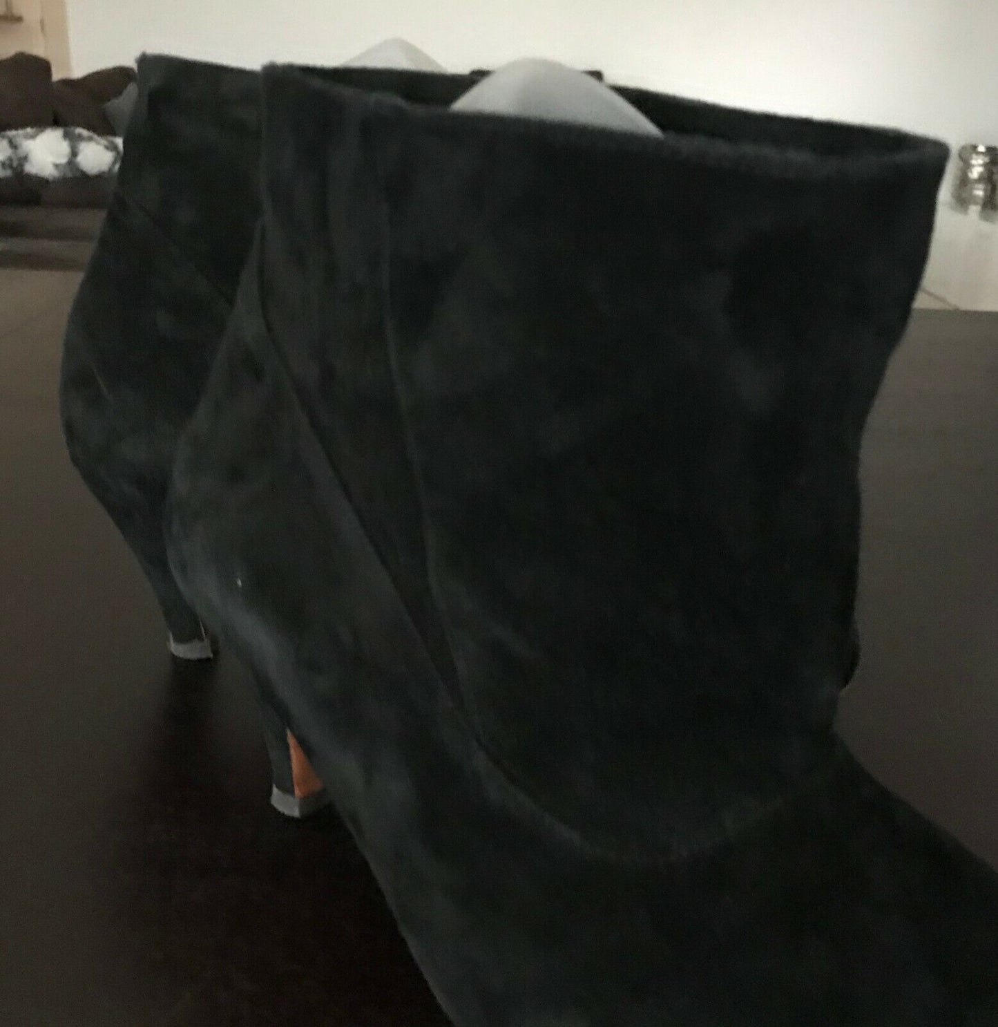 MOGIL Ankle Boots Black Soft Suede Low Mid Heel Fold Over  Booties Sz 41 10