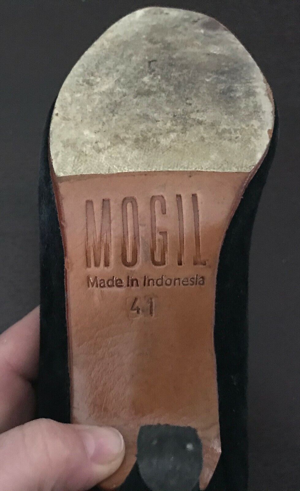 MOGIL Ankle Boots Black Soft Suede Low Mid Heel Fold Over  Booties Sz 41 10
