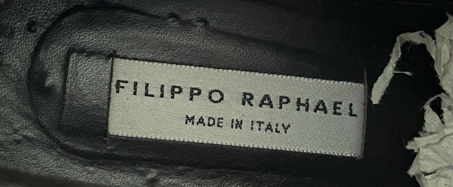 Ladies FILIPPO RAPHAEL Soft Black Leather Round Toe Tie Flat Ankle Boots Sz 39