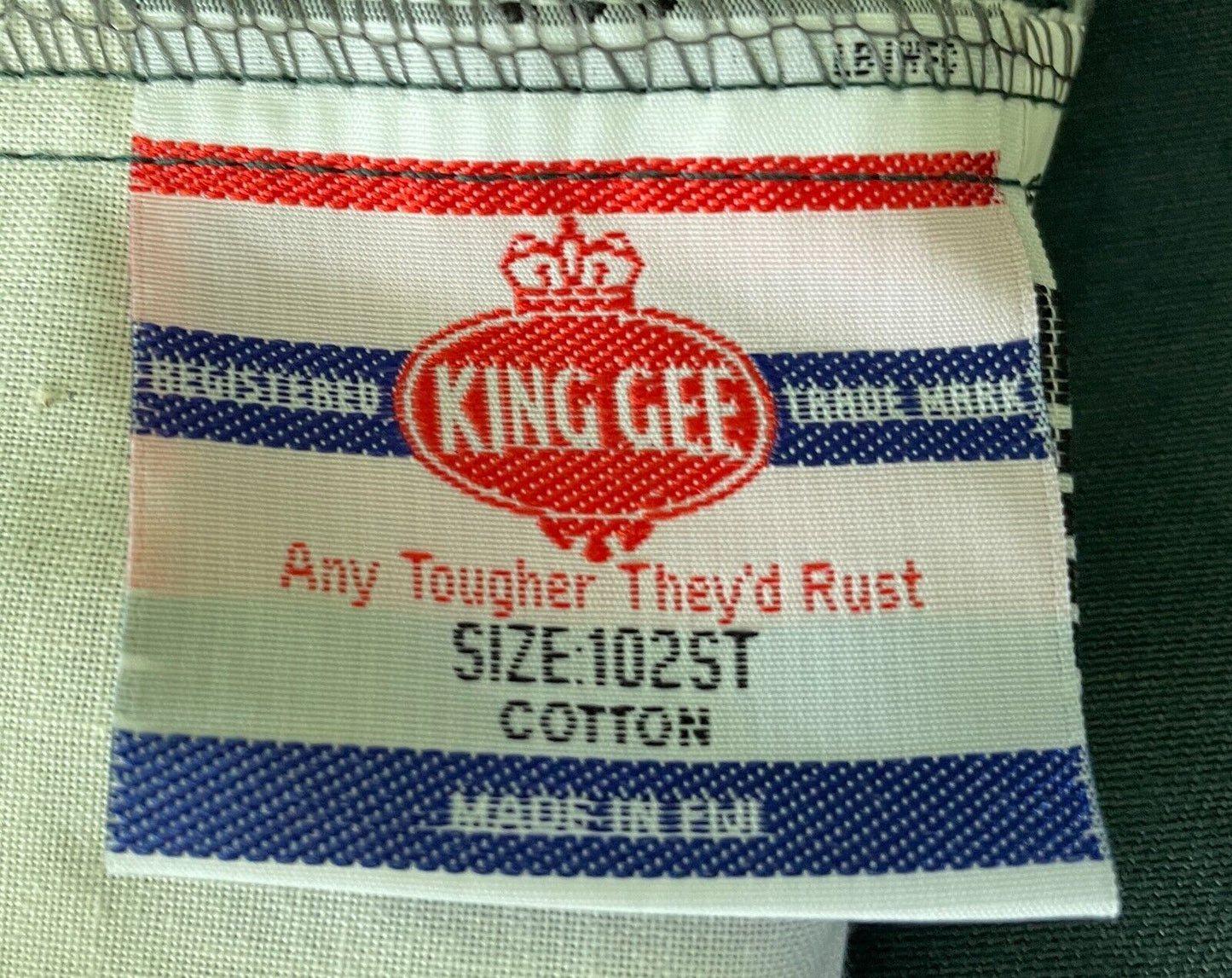 KING GEE Pants Work Wear Bottle Green Full Length Straight Mens Size 102 ST NEW
