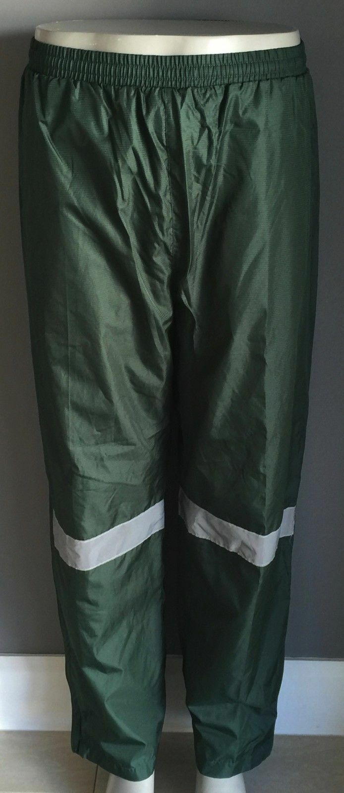 Mens BIZ COLLECTION HiViz Pants Track Green & Silver Loose Fit Polyester Size XL