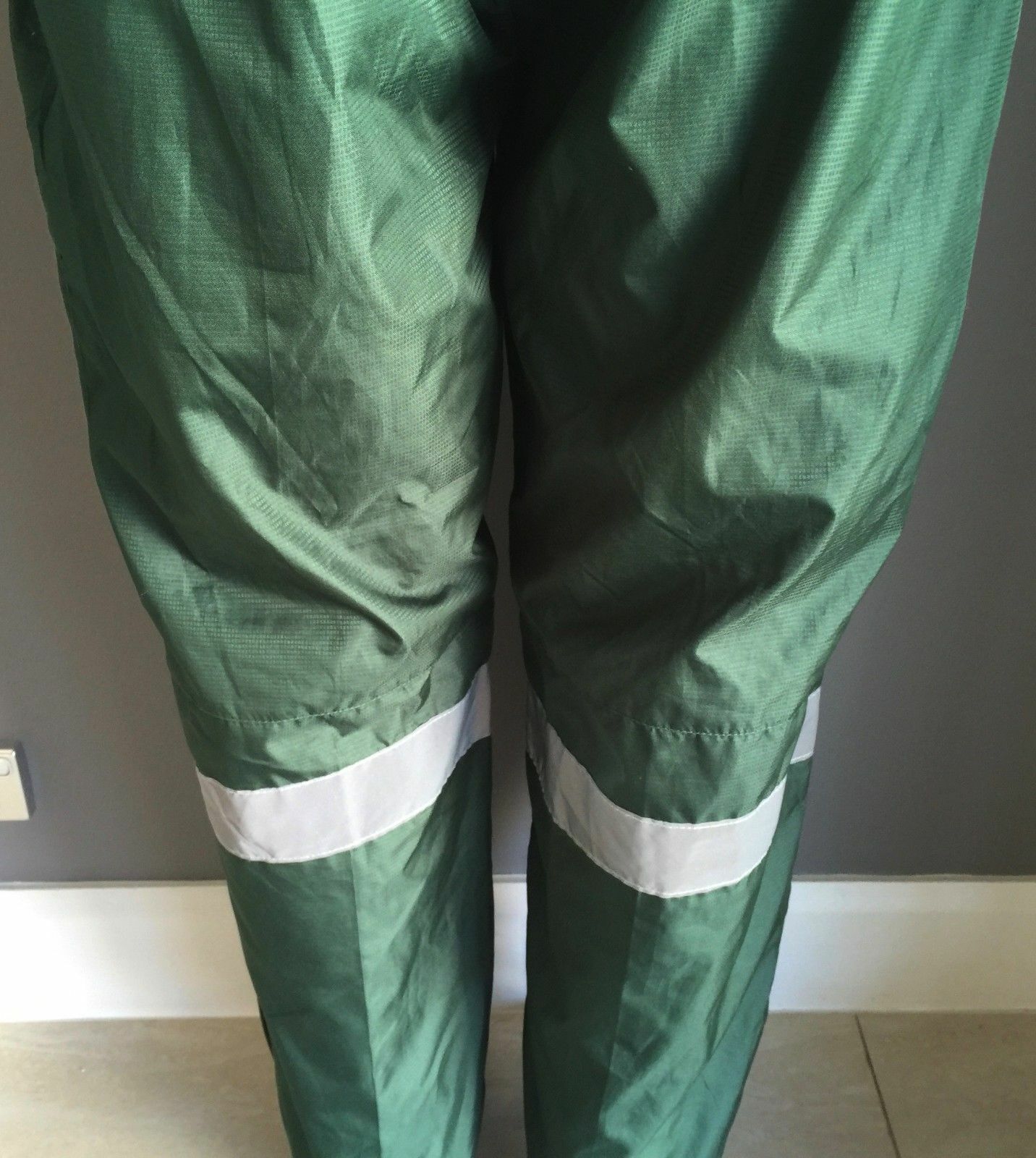 Mens BIZ COLLECTION HiViz Pants Track Green & Silver Loose Fit Polyester Size XL