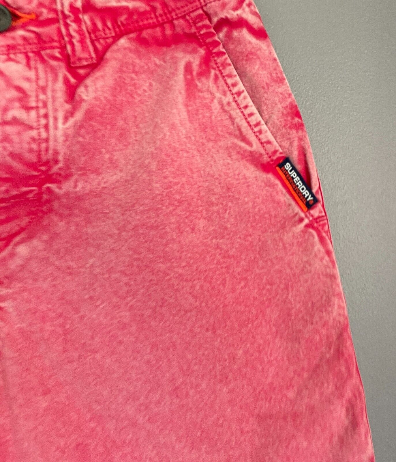 SUPERDRY Chino ShortsMens New Wave Red Casual Mid Rise Size 29 / 76cm Waist NEW