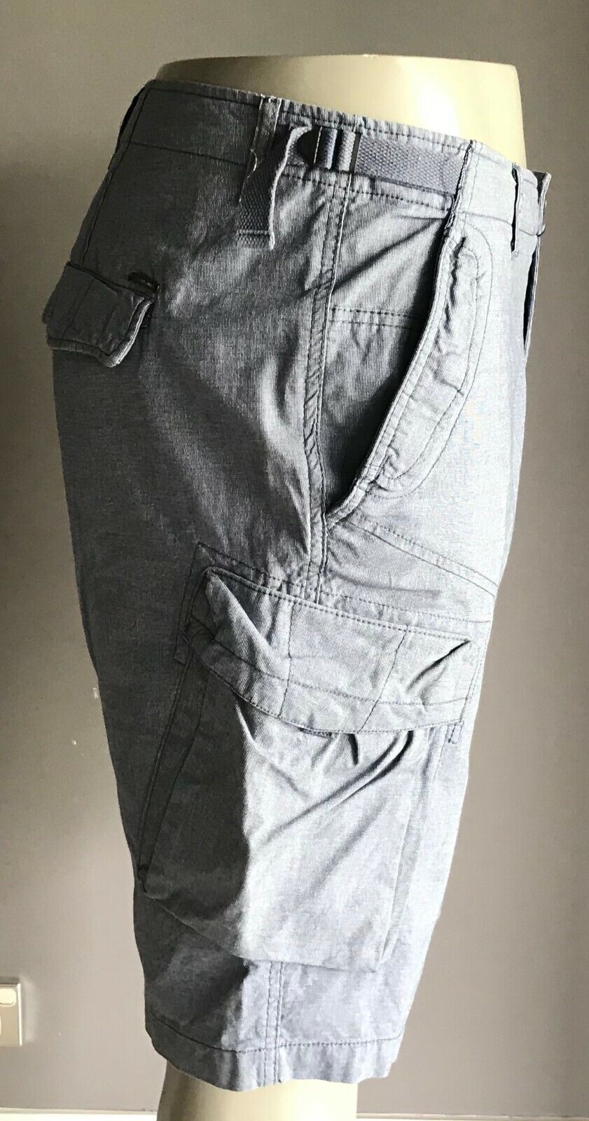 Cargo Shorts YD Blue Casual Side Pockets Mid Length Mens Size 38