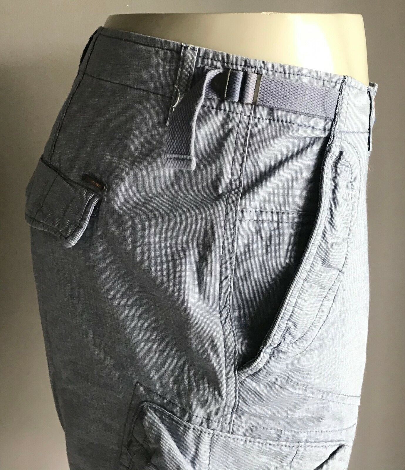 Cargo Shorts YD Blue Casual Side Pockets Mid Length Mens Size 38