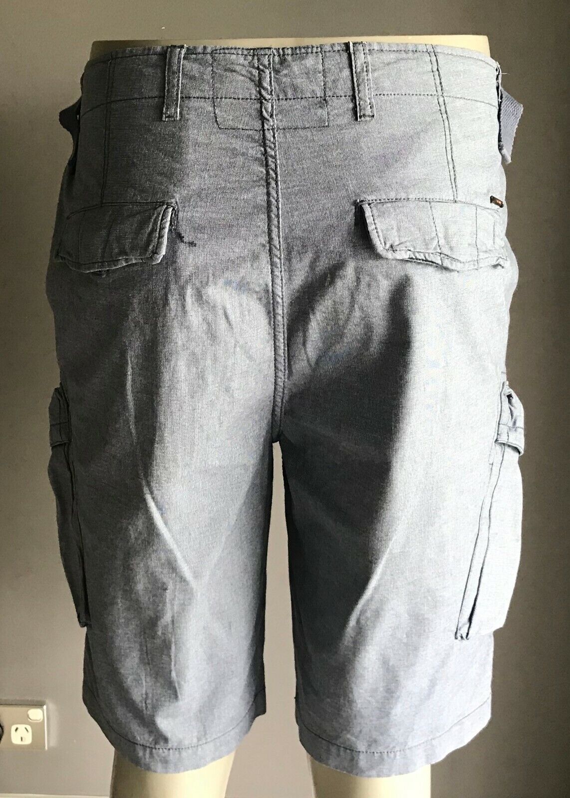 Cargo Shorts YD Blue Casual Side Pockets Mid Length Mens Size 38