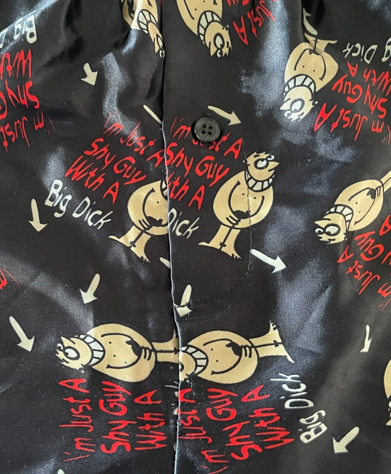 THE SKANSEN TEE SHIRT COMPANY Boxer Shorts 1990s Naughty Print Black Novelty PJ