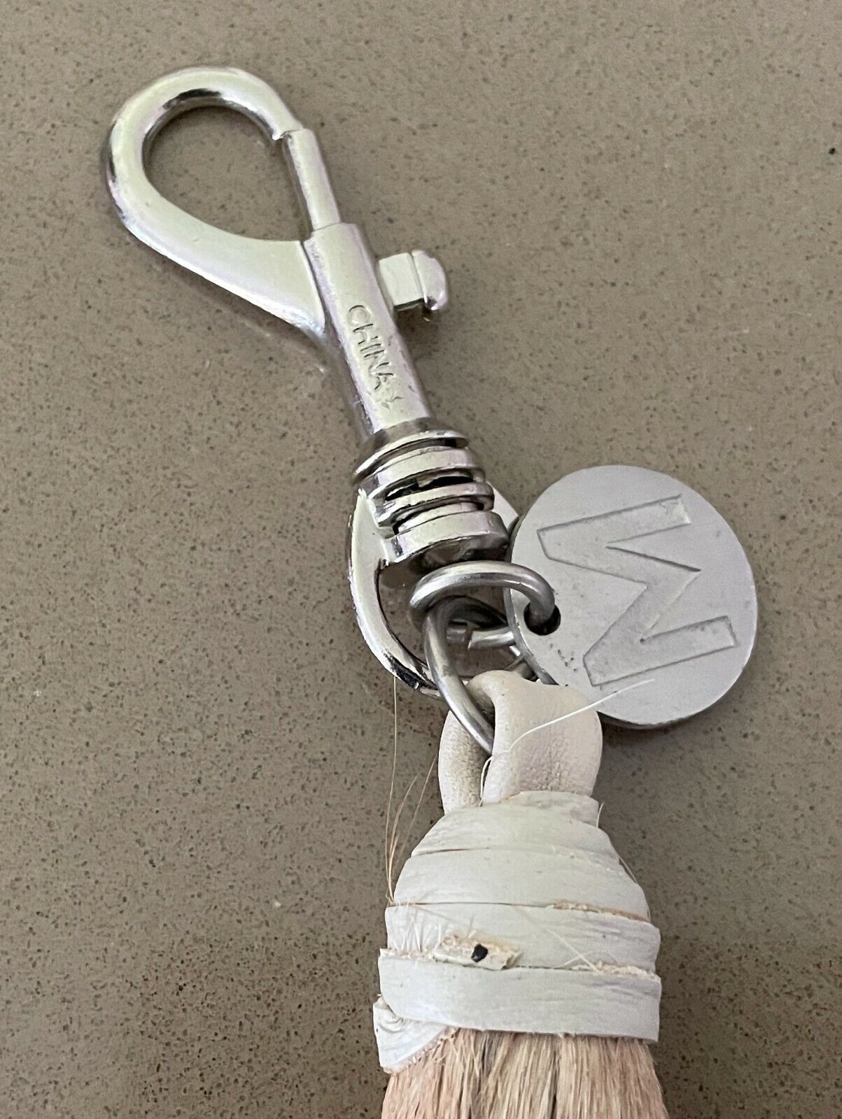 MOOI Beige Pony Hair Large Tassel Use as a Keyring OR Hang Bag Purse Belt NEW