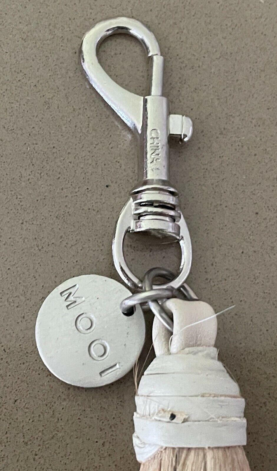 MOOI Beige Pony Hair Large Tassel Use as a Keyring OR Hang Bag Purse Belt NEW