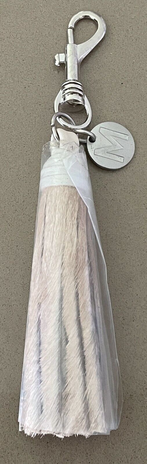 MOOI Beige Pony Hair Large Tassel Use as a Keyring OR Hang Bag Purse Belt NEW