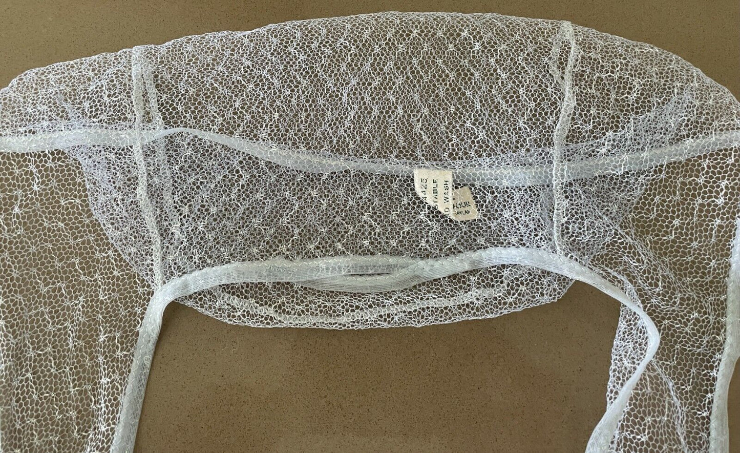 HAIR NET Vintage 1950’s Kleinerts GLITTER GLAMOUR Blue Silver Nylon  Mylar w Tie