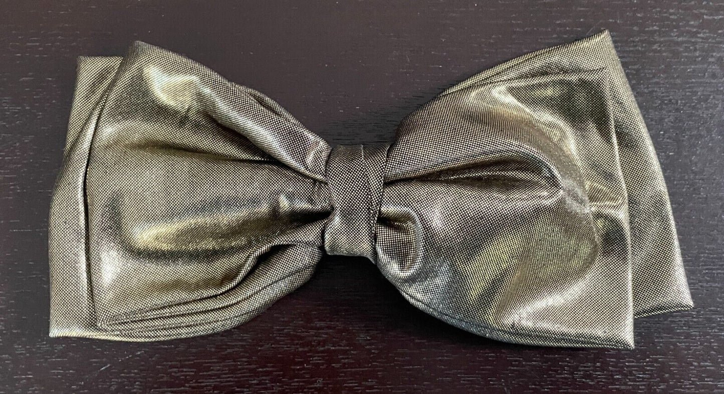 HAIR CLIP Gold Lame Double Bow - Large Size 24.5cm Wide x 11cm High NEW