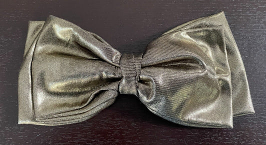 HAIR CLIP Gold Lame Double Bow - Large Size 24.5cm Wide x 11cm High NEW