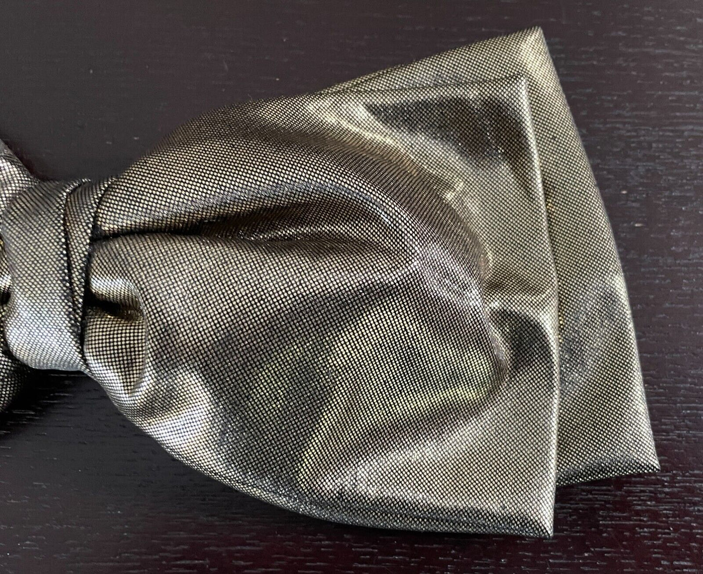 HAIR CLIP Gold Lame Double Bow - Large Size 24.5cm Wide x 11cm High NEW