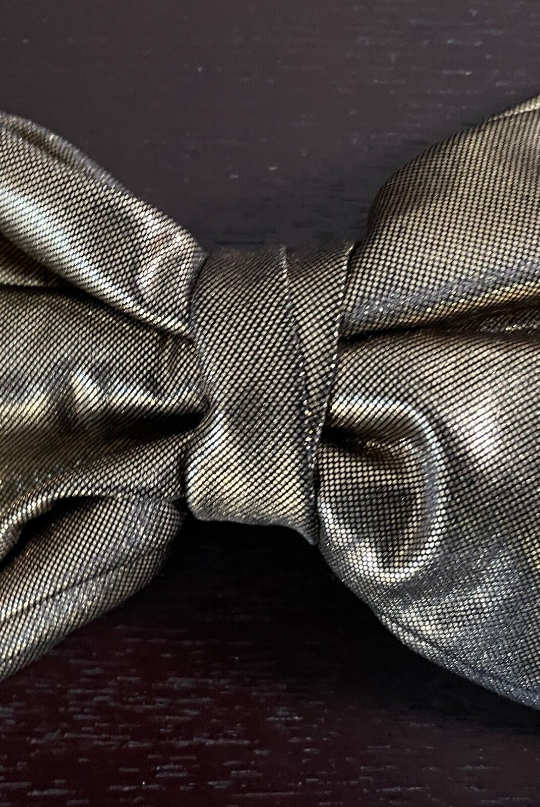 HAIR CLIP Gold Lame Double Bow - Large Size 24.5cm Wide x 11cm High NEW