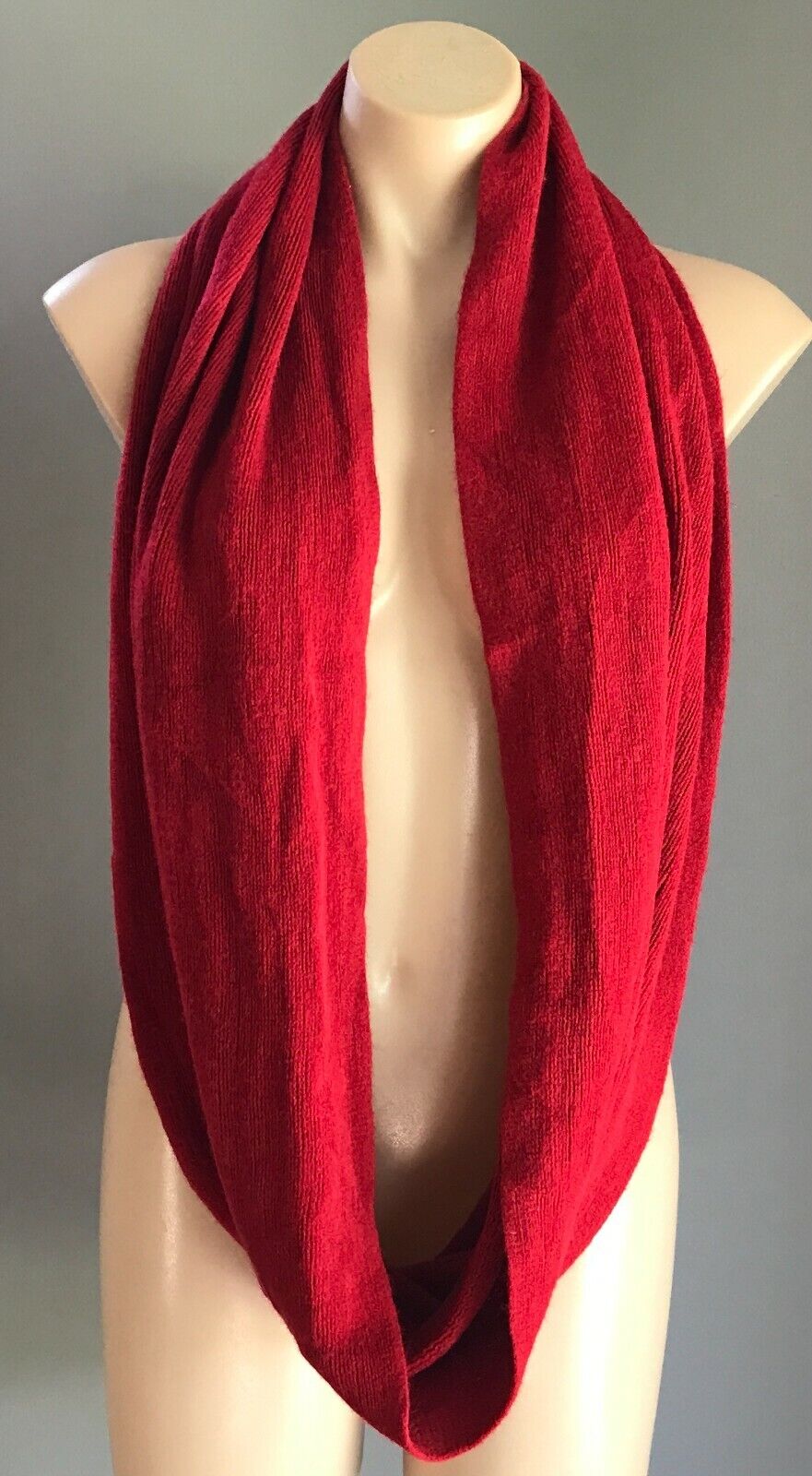 Infinity Scarf RUBI Maroon Knit Snood Winter Neck Wrap Ladies Super Warm