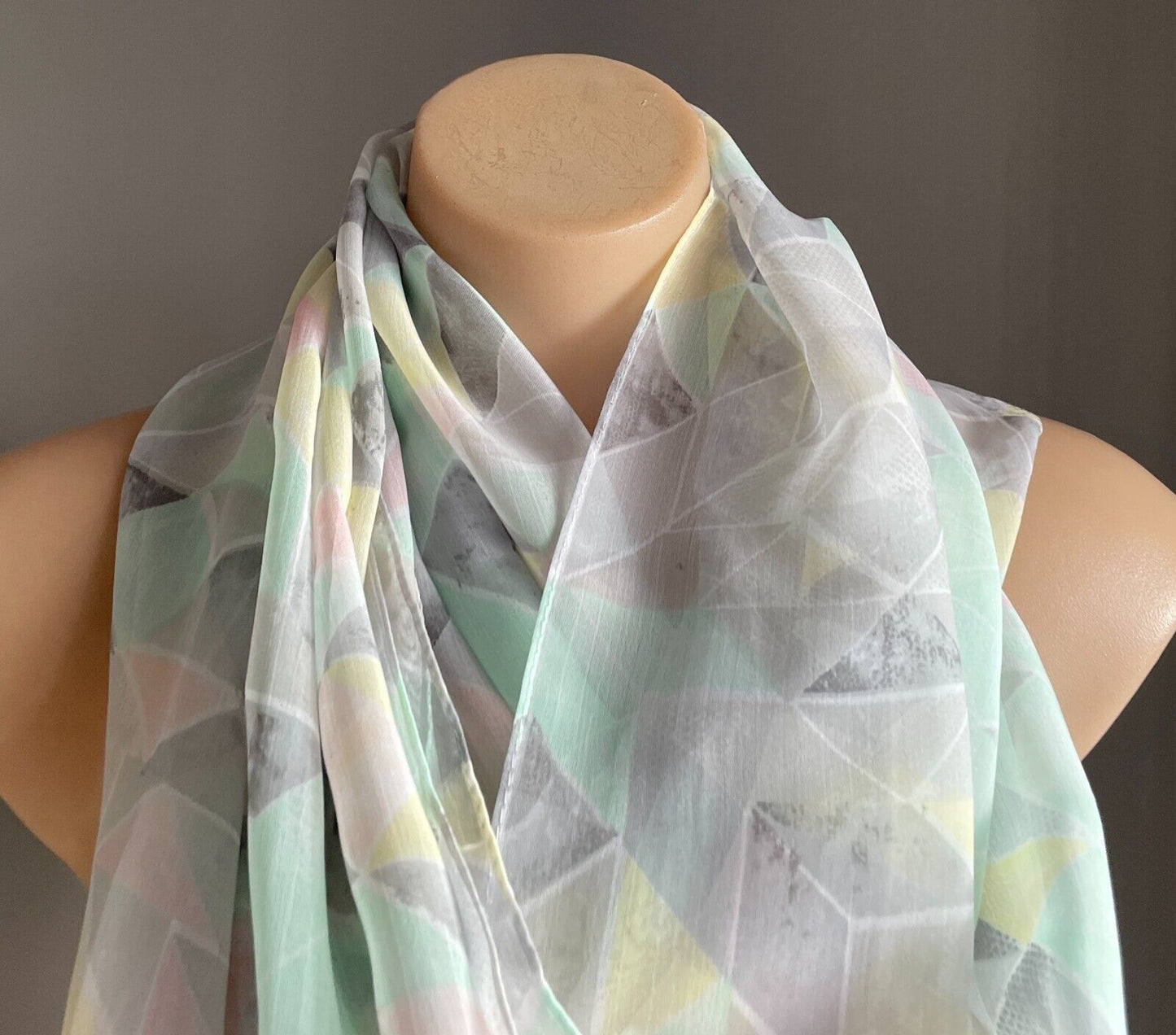 Infinity Scarf DAMART Snood Pastel Multicolour Polyester Silver Sequin Trim Neck