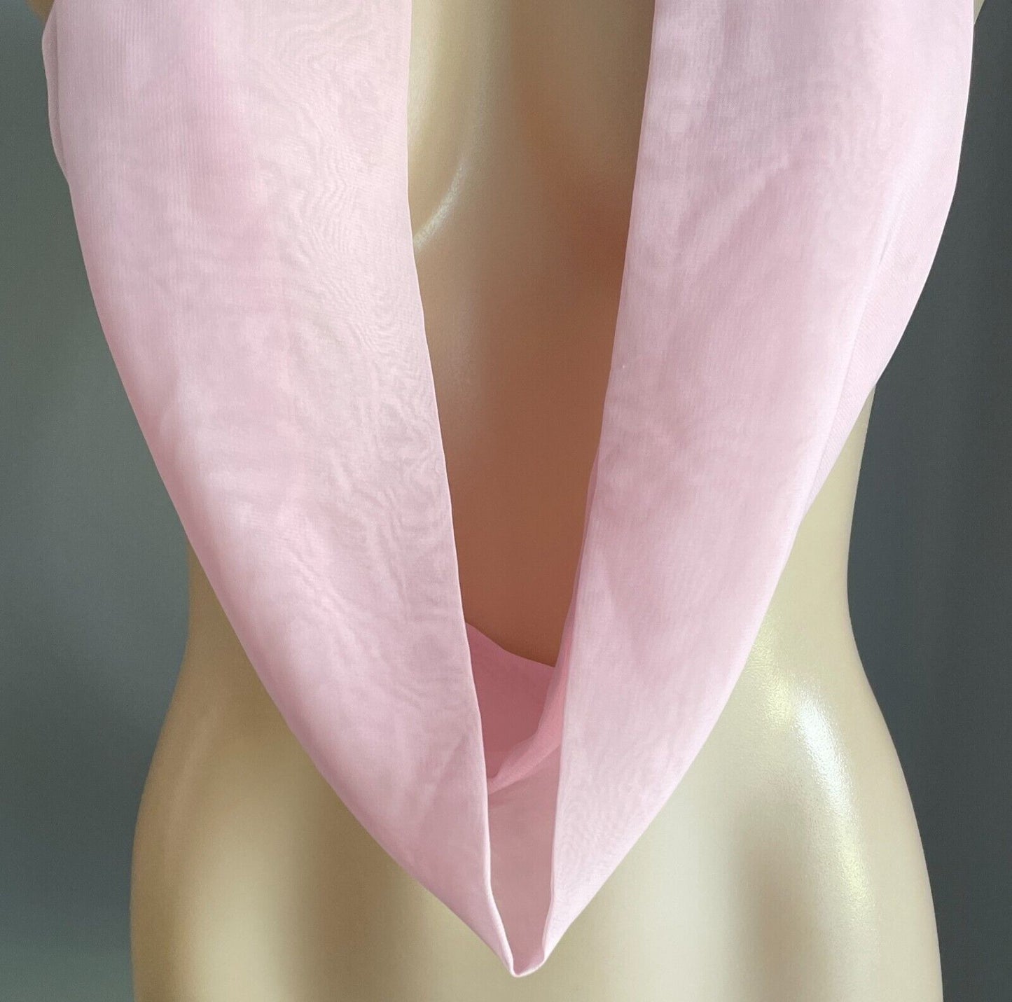 Infinity Scarf Vintage Handmade Ladies Pink Chiffon Neck WRAP Scarf