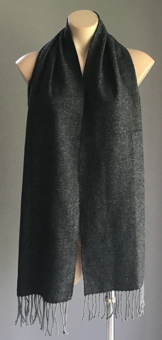 SCARF DAISO Unisex w Fringe Grey Black Super Soft Unisex Scarf Versatile NEW