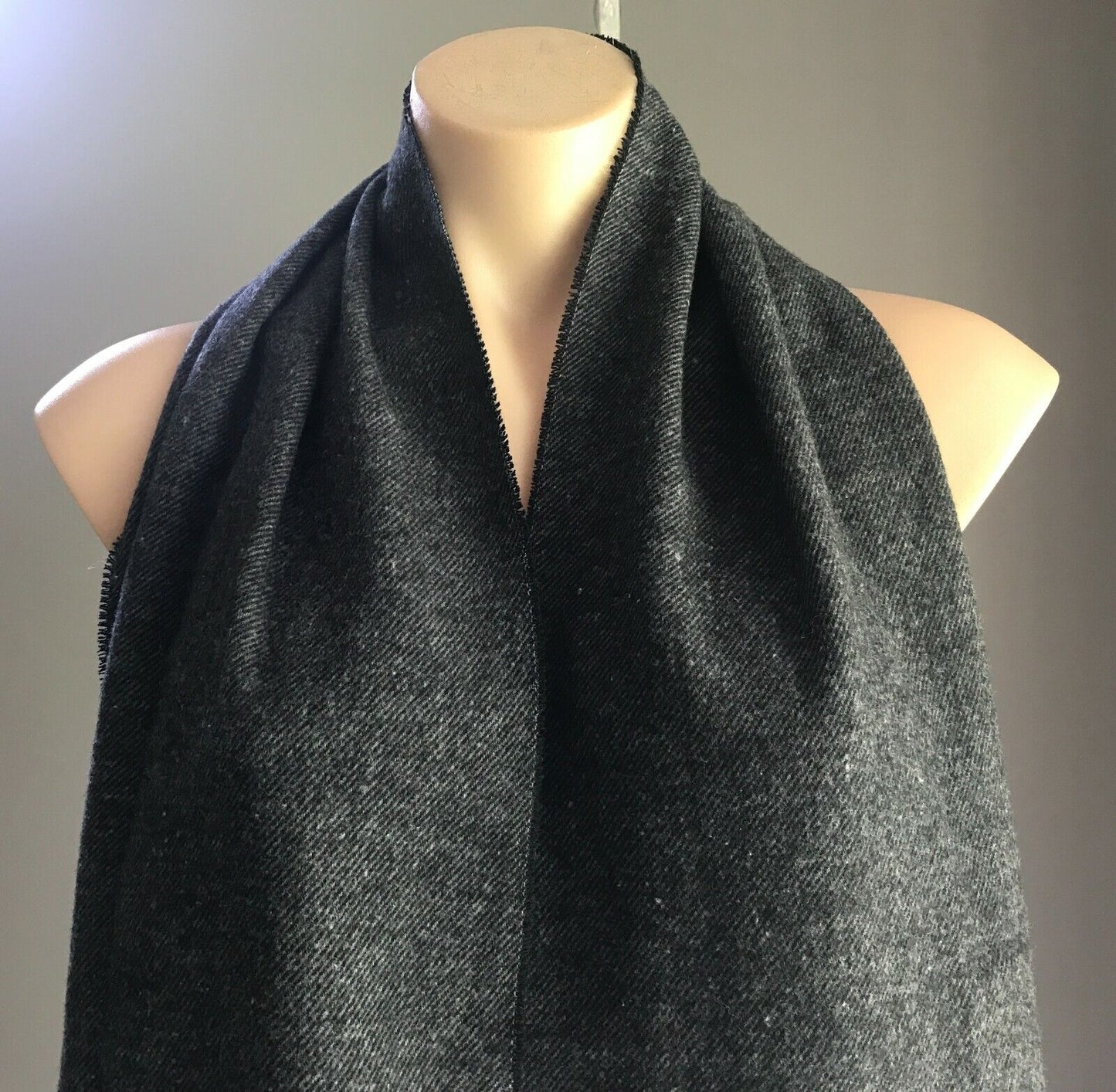 SCARF DAISO Unisex w Fringe Grey Black Super Soft Unisex Scarf Versatile NEW