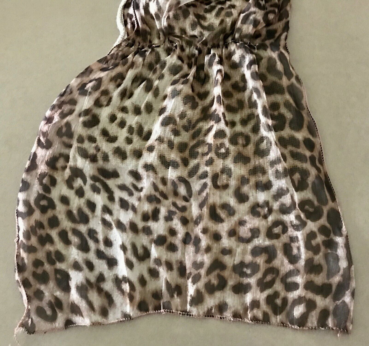 SCARF Double Layer Sheer Animal Print & Knit Rectangle 209 L x 33.5cm W Ladies