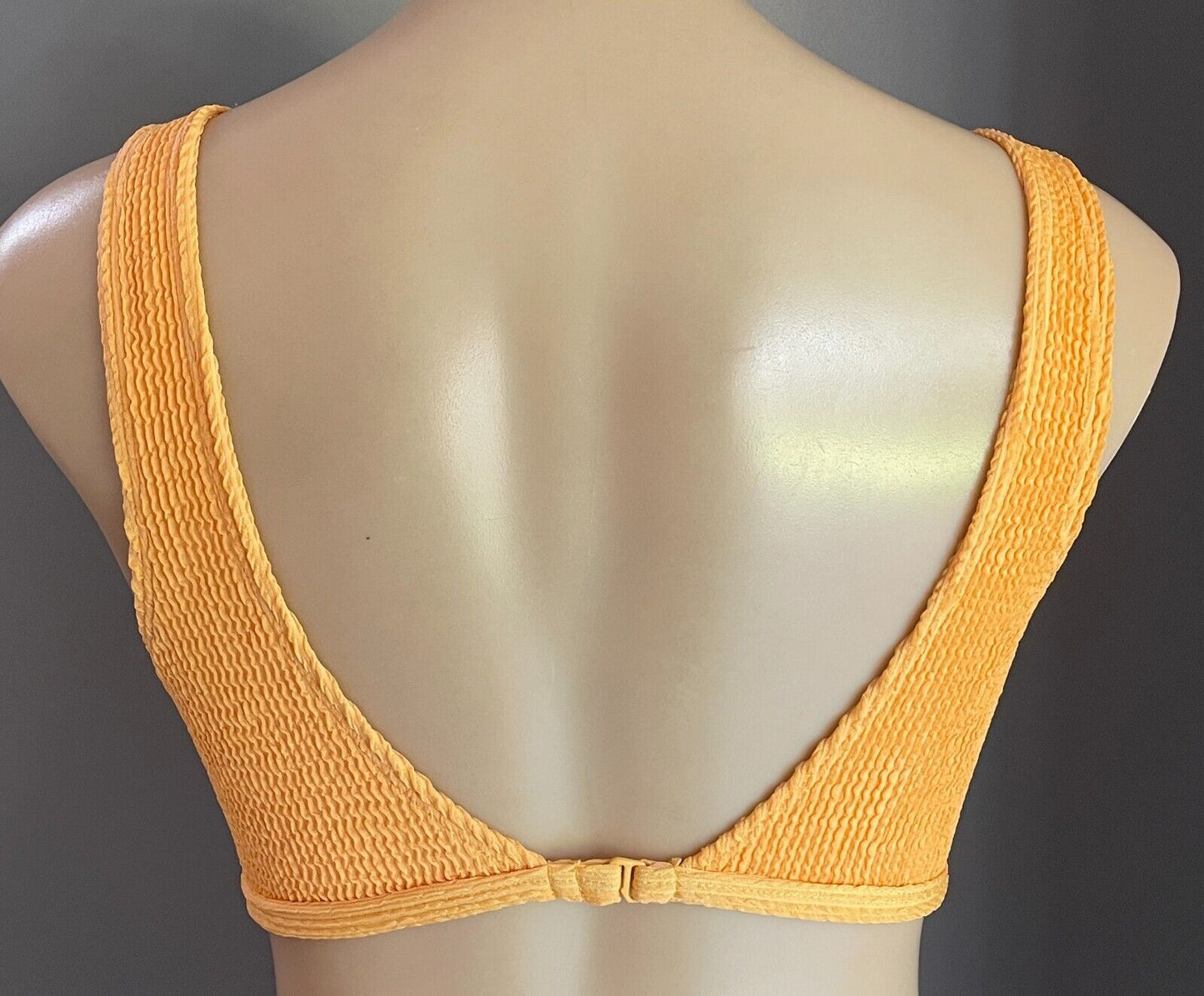 MISS SHOP Bikini Top Pale Orange Textured Fabric Swim Surf BRA ONLY Size 12