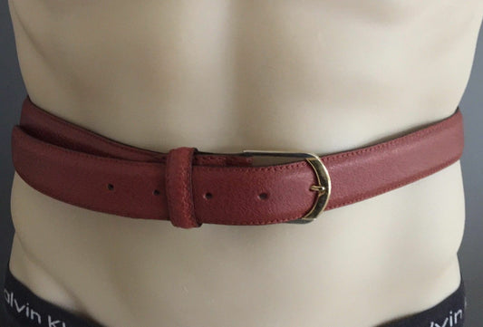 Mens Belt GN Italy 3cm Rich Tan Pleather & Gold Tone Buckle Size L 96 106 Waist