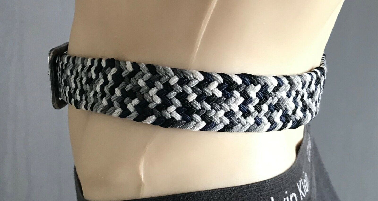 Mens Belt MR SIMPLE 3.5cm Belt Woven Belt Grey Black Navy White 107 cm Casual