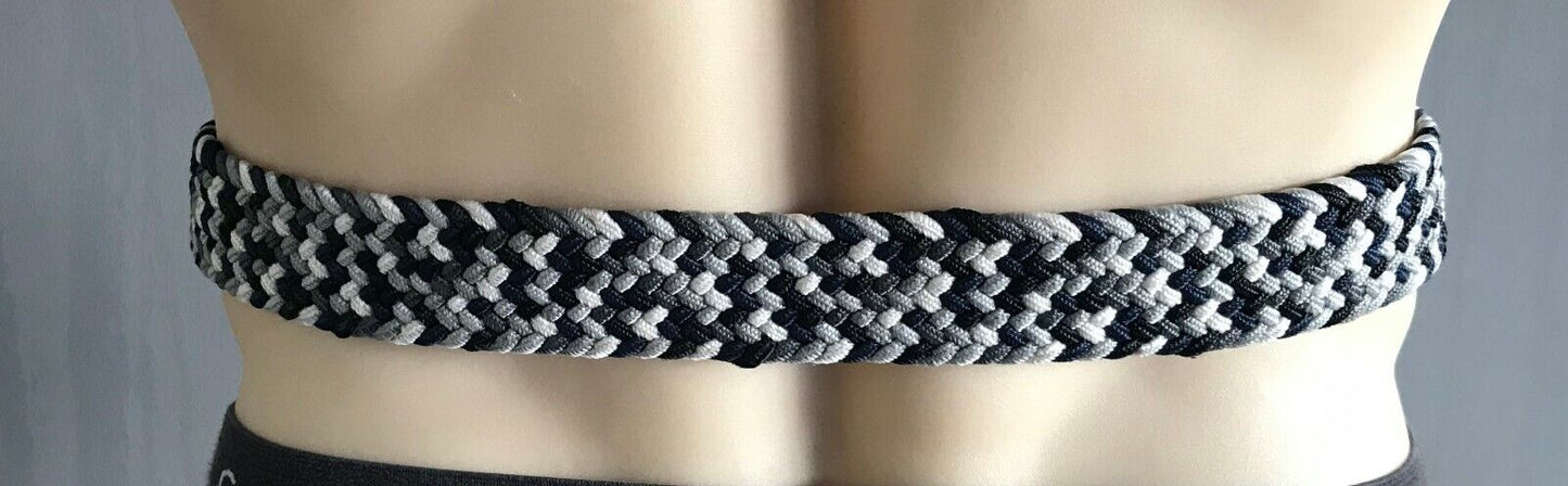 Mens Belt MR SIMPLE 3.5cm Belt Woven Belt Grey Black Navy White 107 cm Casual
