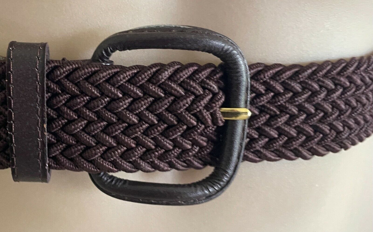Unisex Belt Brown 3cm Wide Woven Elastic 139cm Long NEW