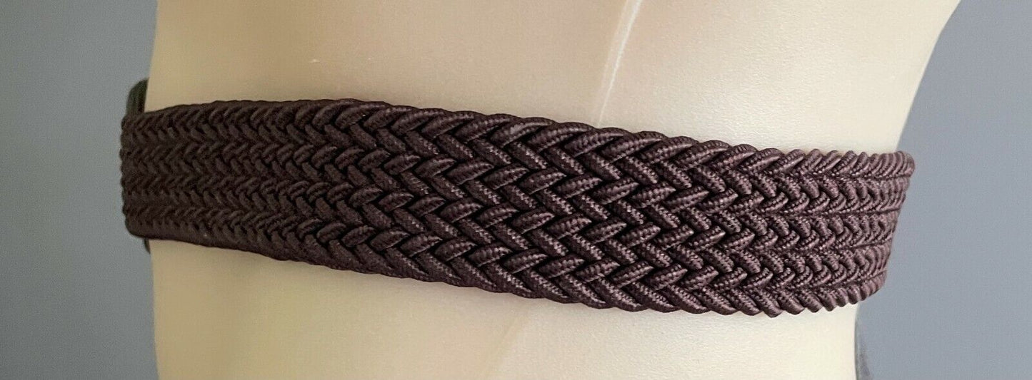 Unisex Belt Brown 3cm Wide Woven Elastic 139cm Long NEW