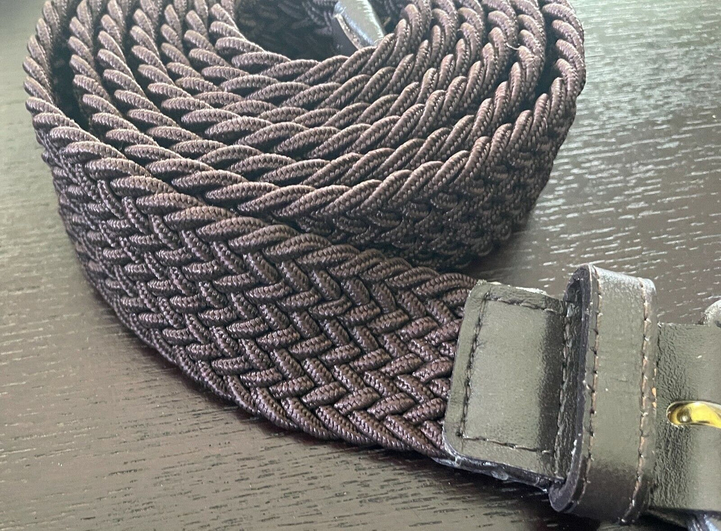Unisex Belt Brown 3cm Wide Woven Elastic 139cm Long NEW