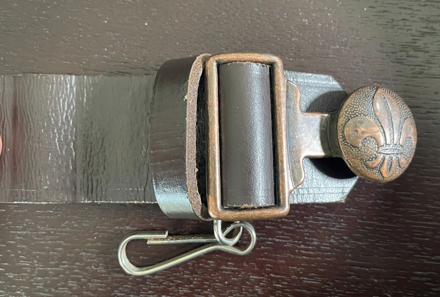 Mens Belt MACKENZIE Brown Boy Scouts "Be Prepared" Size 36 90cm Waist Vintage