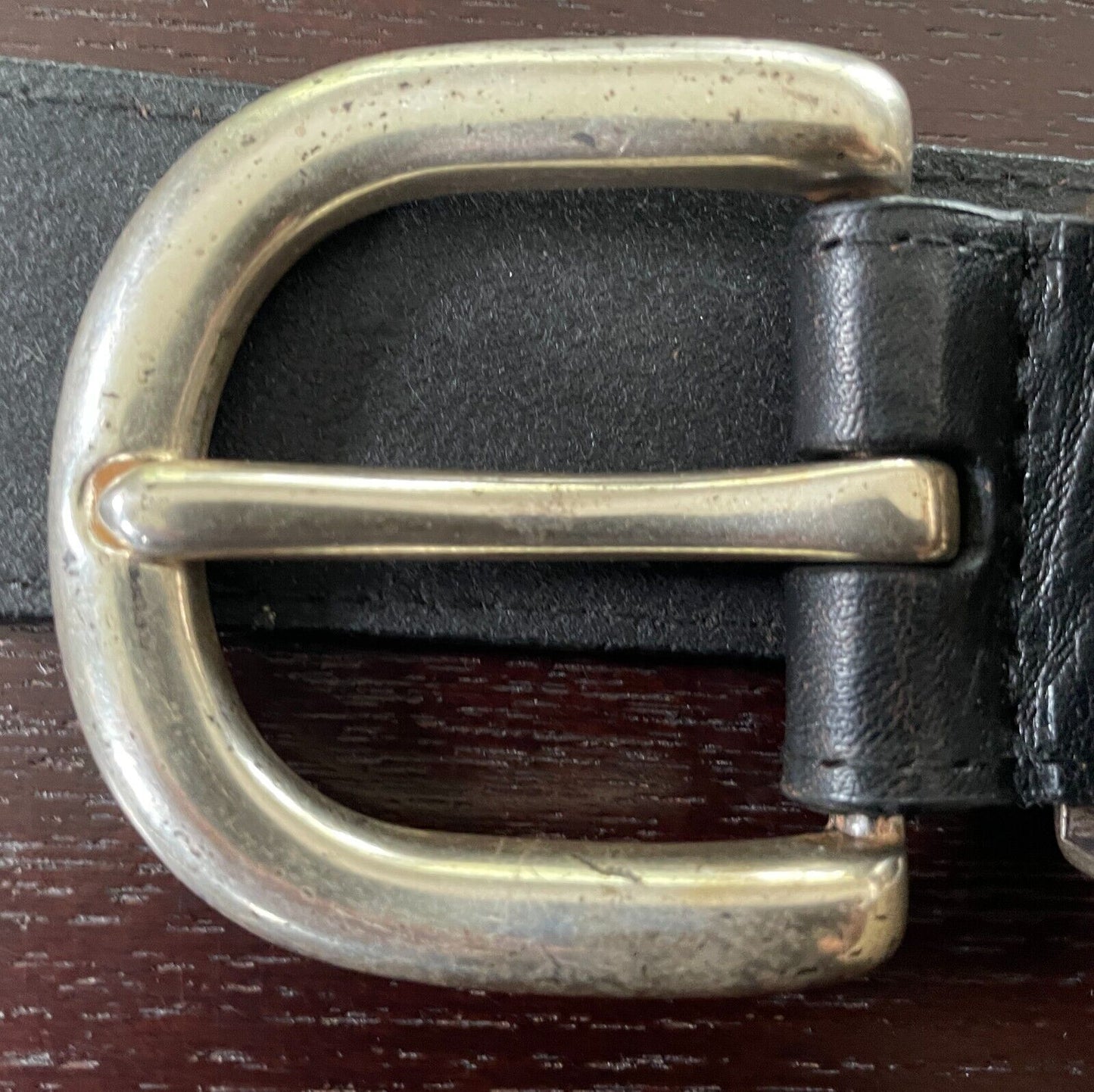 Mens LEATHER Belt HARLEY DAVIDSON Black Size 32 Bar & Shield 99540-04VM Vintage